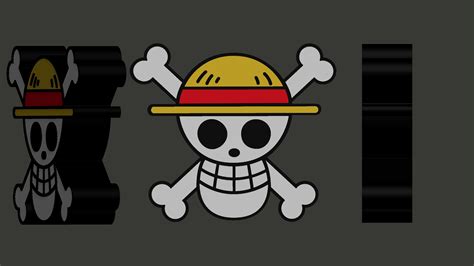 STL file One Piece Skull Logo Holly Roger・3D printer model to download