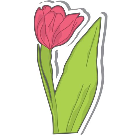 Aesthetic Cute Sticker Red Tulip Flowers Bullet Journal Png