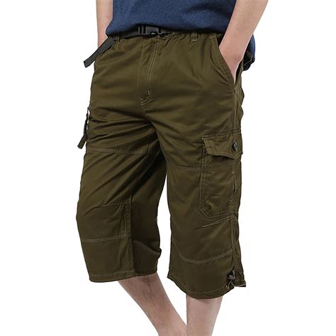 YiHWEI Black Cargo Pants Men Slim Fit Trendy 2024 Hiking Shorts With