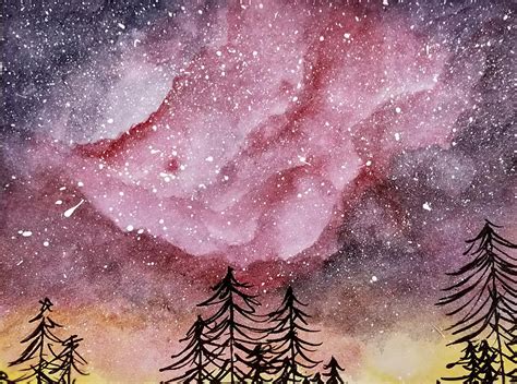 Galaxy, me, water colour painting, 2019 : r/Watercolor