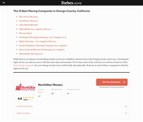 Best Moving Companies In Orange County, California Of 2023