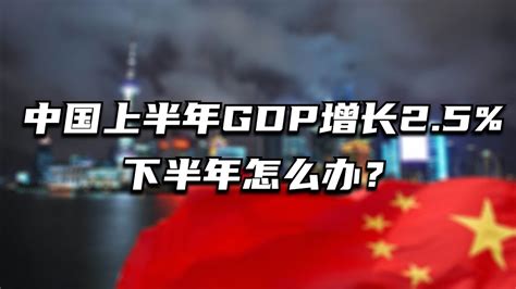 中国上半年gdp增长2 5，下半年怎么办？ Youtube