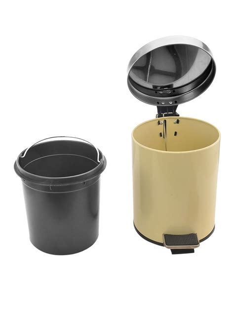 Buy Athome By Nilkamal Cream And Black Classic Dustbin Step Bin Bins