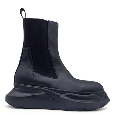 Rick Owens Drkshdw Abstract Beatle Boots In Black Black In Blue For Men