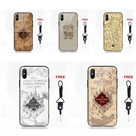 Marauders Map Soft Tpu Frame Tempered Glass Case Coque Cover For Apple