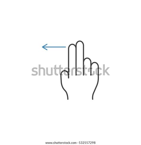 Finger Swipe Left Line Icon Stock Vector Royalty Free