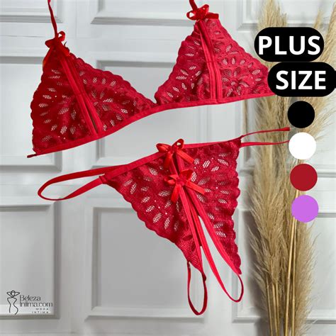 Conjuntos Apressadinha Plus Size Lingerie Sexy Abertura Sensual Feminino Confort Shopee Brasil