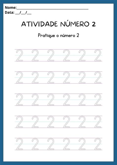 Numero 2 Cursivo - Atividades Número 2