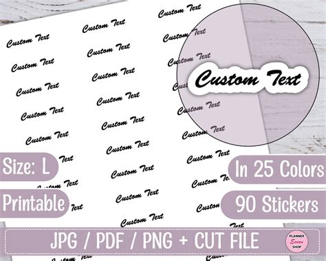 Custom Stickerscustom Word Stickerscustom Script Sticker Sheetcustom