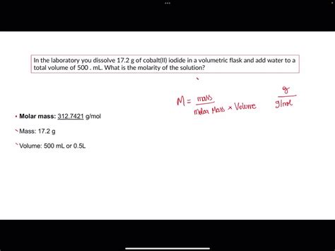 Solved In The Laboratory You Dissolve 191 G Of Chromiumil Nitratc In Volumetric Flask And