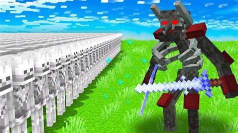 1000 Skeletons Vs Mutant Wither Skeleton Minecraft Mob Battle In Hindi Youtube