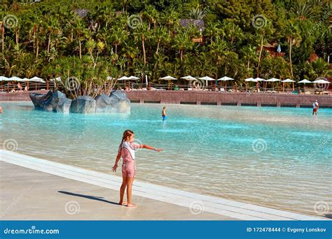 Spain, Tenerife, Adeje - December 18, 2018: Ð¡hildren Have Fun in Aqua ...