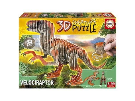 Puzzle Educa D Creature Velociraptor Idade M Nima Anos