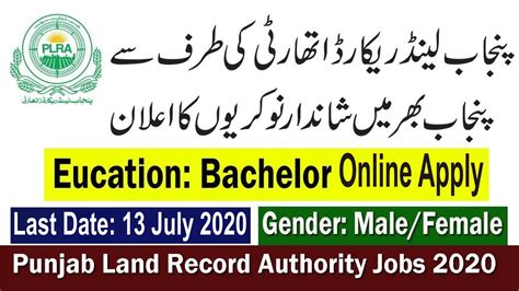 Punjab Land Record Authority Jobs June Youtube