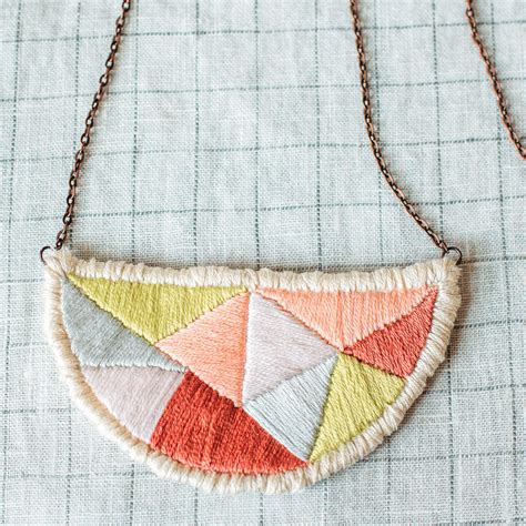 Diy Hand Embroidered Necklace Dear Handmade Life