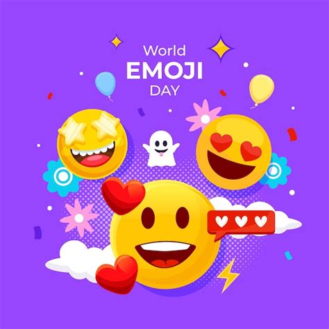 Ilustraci N Del D A Mundial Del Emoji Plano Vector Premium