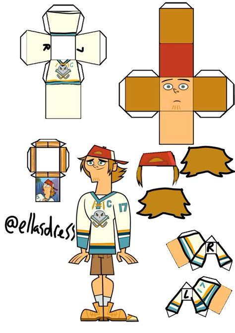 Wayne Tdi Total Drama Papercraft Template In 2024 Paper Doll Craft Papercraft Templates