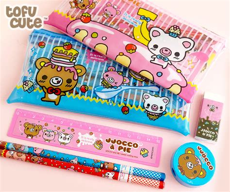 Buy Kawaii Bear Desserts Pencil Case Stationery Set At Tofu Cute