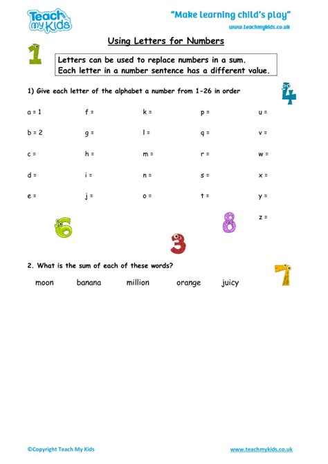 Letters And Numbers Worksheets