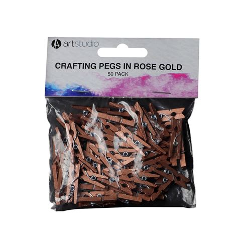 Art Studio Crafting Pegs Rose Gold Wilko