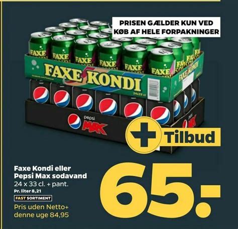 Faxe Kondi Eller Pepsi Max Sodavand Tilbud Hos Netto