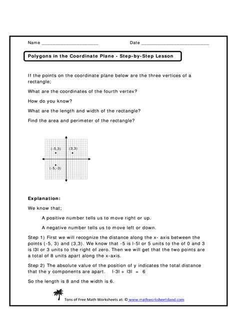 Fillable Online Polygons In The Coordinate Plane Step By Step Lesson Fax Email Print Pdffiller