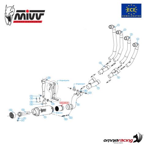 Full Exhaust System Carbon Fiber Mivv Gp Pro Homologated For Honda