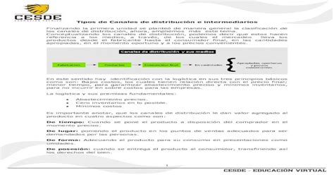 Tipos de Canales de distribución e intermediarios 2018 9 26 Es