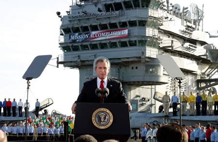 GW Bush mission accomplished speech : Catholic Lane