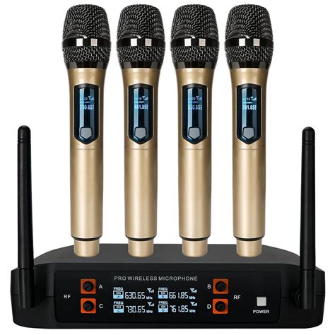 Syst Me De Microphone Sans Fil UHF 4 Micros Dynamiques Main 4x1200mAh R