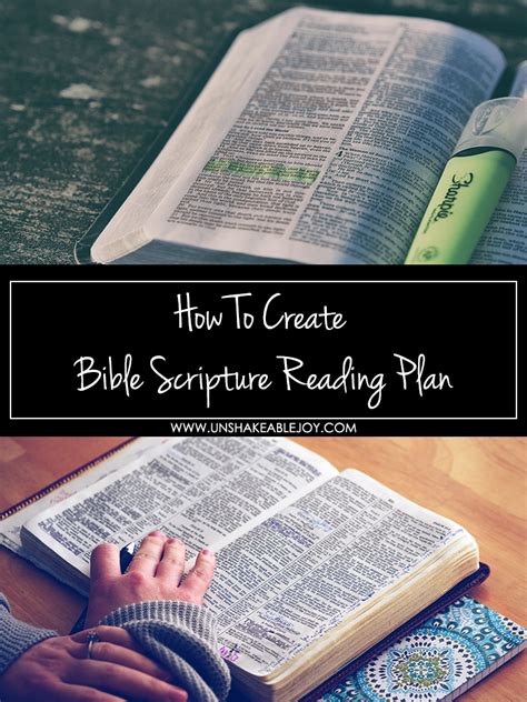 how to create bible scripture reading plan - Unshakeable Joy