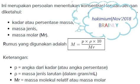 Cara Menghitung Konsentrasi Larutan Dalam Persen