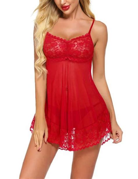 Buy Softwrap Babydoll With Panty Lingerie Set For Woman Thongs Above Knee Baby Doll Night Dress