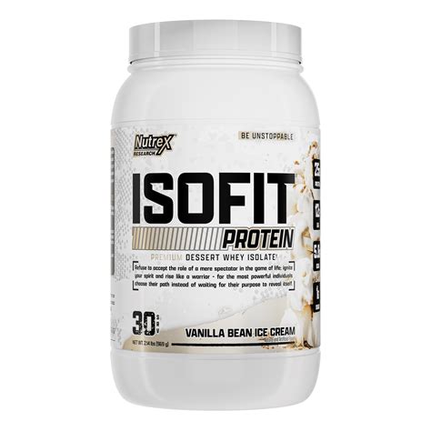 Nutrex Research IsoFit Vanilla Whey Isolate Protein Powder 100% Whey