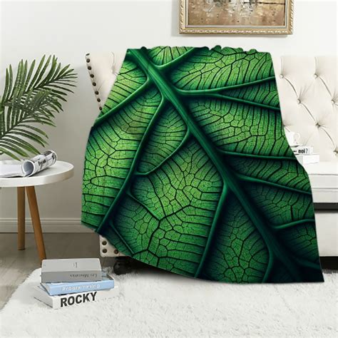 Eastsmooth Soft Leaf Blanket Giant Shaped Flannel Blankets Decorative