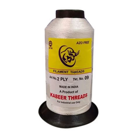 KTM White 2 Ply Filament Cotton Sewing Thread For Textile Industry At