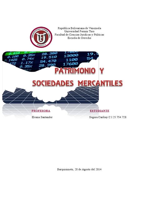 Pdf Ensayo Tipos De Patrimonio Y Sociedades Mercantiles Caribay