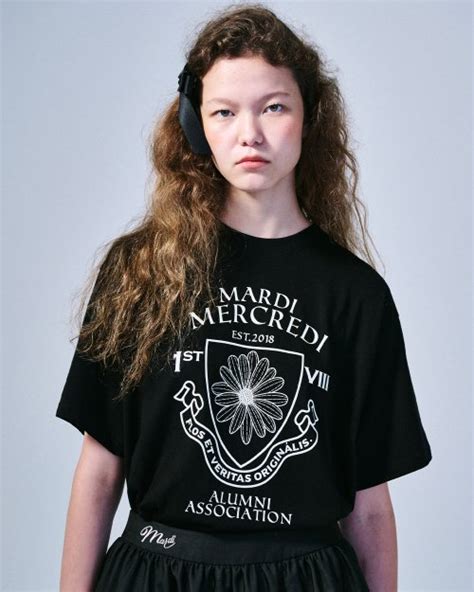 MUSINSA MARDI MERCREDI TSHIRT ALUMNI EMBLEM BLACK IVORY