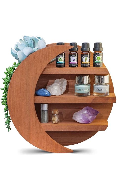 Moon Shelf Crystal Shelf Crystals Display Essential Oil Etsy