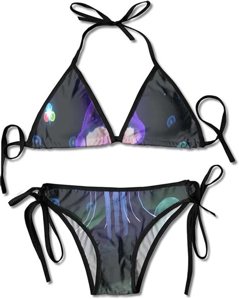 Sexy Bikini Two Pieces Swimsuits Fantasia The Shadows Jellyfish Adjustable Neck Halter High