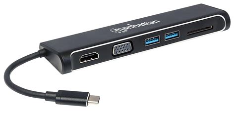 Manhattan Iadap Usbc Multisd Convertitore Usb C A Hdmi Vga Docking Station 4 In 1 Overload