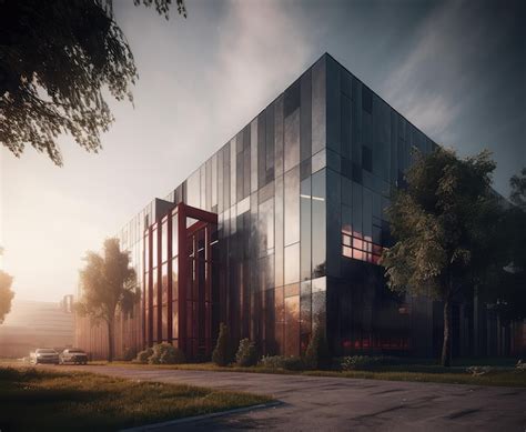 Premium AI Image | 3D modern factory building design