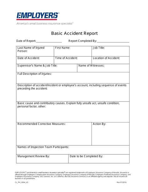 Basic Accident Report Form Employers Fill Out Sign Online And