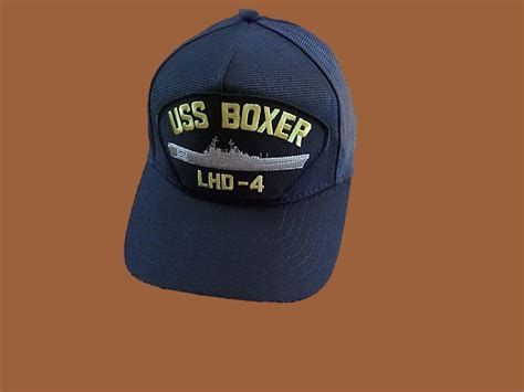 USS BOXER LHD-4 NAVY SHIP HAT U.S MILITARY OFFICIAL BALL CAP U.S.A MAD ...