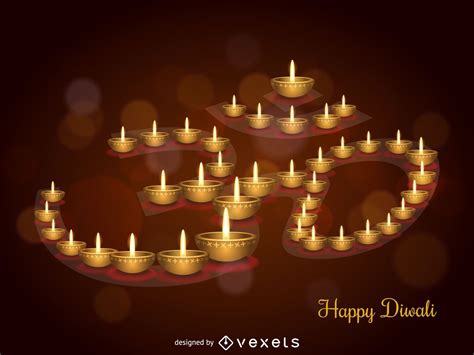 Diwali Candles Illustration Design Vector Download