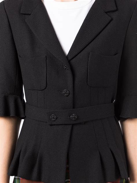 CHANEL Pre Owned 2010s Ruffle Detailing Buttoned Jacket Farfetch