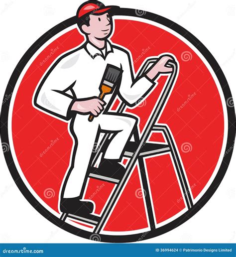 Painter With Ladder Vector Illustration 42095842