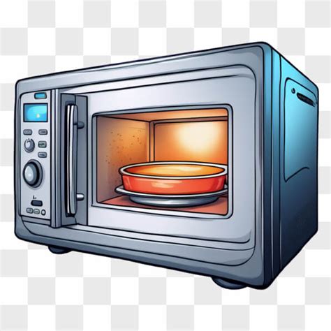 Download Cartoon Microwave Oven with Cooked Pie Cartoons Online - Creative Fabrica