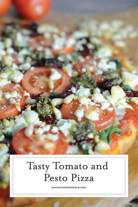 Tomato Pesto Pizza Is An Easy Vegetarian Pizza With Fresh Tomato Slices