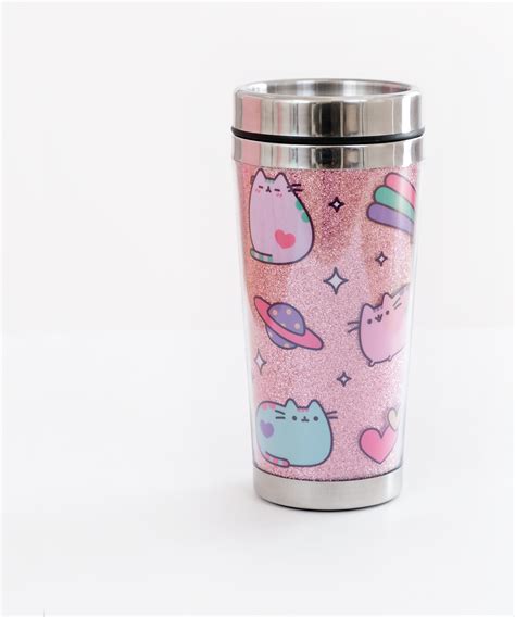 Pastel Pusheen Glitter Travel Mug Pusheen Merchandise Pusheen Cat